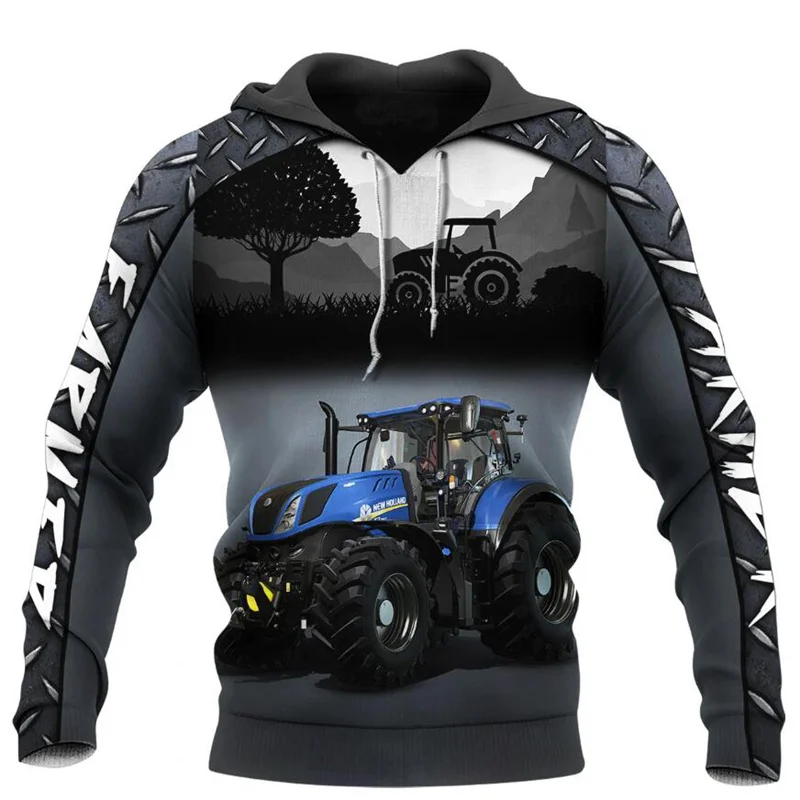 

Модная Повседневная Толстовка с капюшоном, красивый трактор, 3D полный принт, осенняя толстовка на молнии, уличная толстовка унисекс в стиле ...