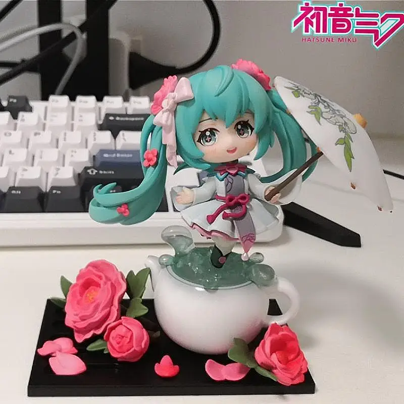 Лидер продаж, juai оригинальный Qingcang студия Vocaloid Hatsune Miku, цветок, дождь, симпатичная мини Экшн-фигурка из ПВХ, модель, кукла, игрушка