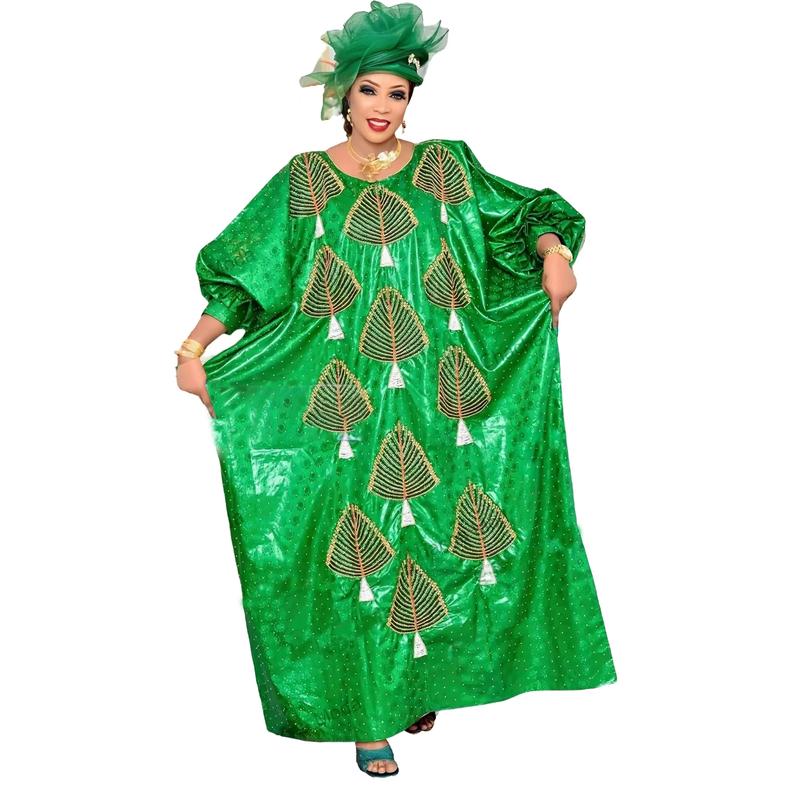 African Plus Size Kaftan Dress Emboridered Full Gown Nightdress Party Casual Dress