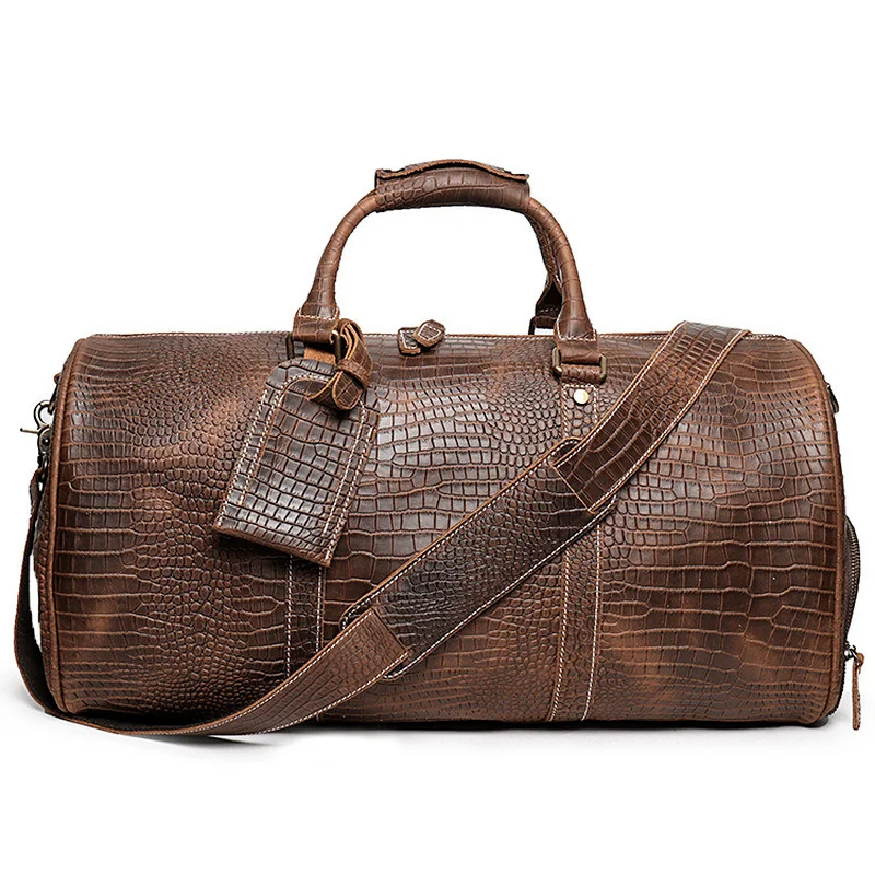 

Genuine Leather Men Women Travel Handbag Big Real Cow Leather Carry Hand Luggage Bags Travel Shoulder Bag Male Female Weekend