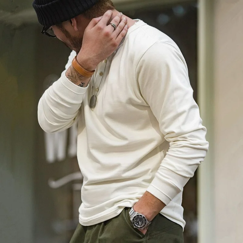 Футболка мужская повседневная с воротником-стойкой