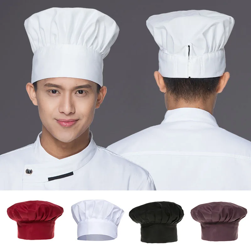 

5 Pieces Chef's Cap Catering Male Cook Cooking Hat Hotel Restaurant Women's Kitchen Hats Bakery Cafe Waiter Work Caps