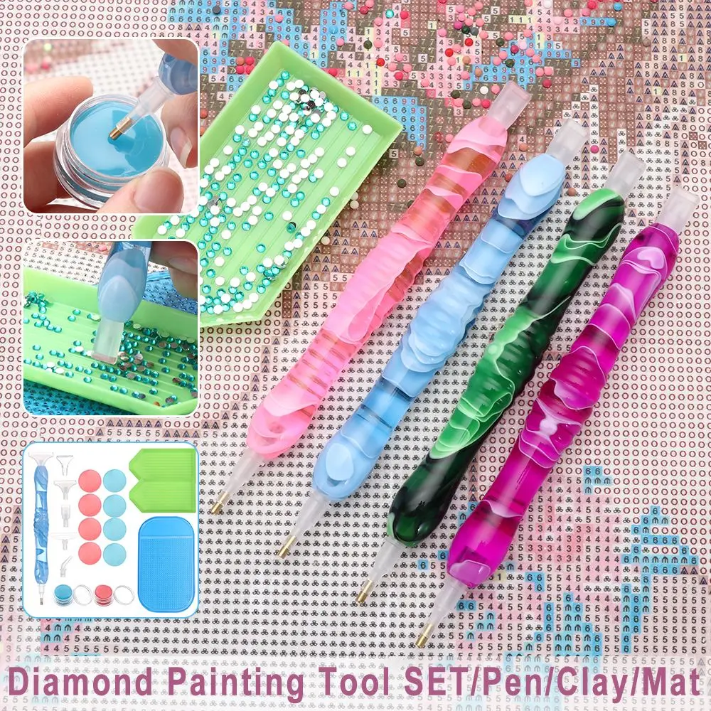 

5D Resin Diamond Painting Pen Point Drill Pen Diamond Painting Mat Beads Tray Glue Clay Cross Stitch Diamond Painting Accessorie
