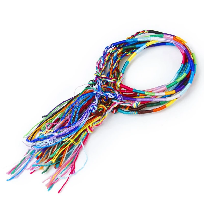 18 X Hippie Style Braided Thread Friendship Bracelets Wrist Ankle Bracelet--Radom Color &amp Knurled | Cords