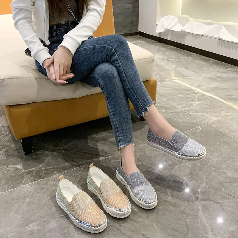 

Summer Shoes Ladies Clogs Platform Crystal Round Toe Female Footwear Large Size Women Modis Casual Sneaker Autumn 2023 New Creep