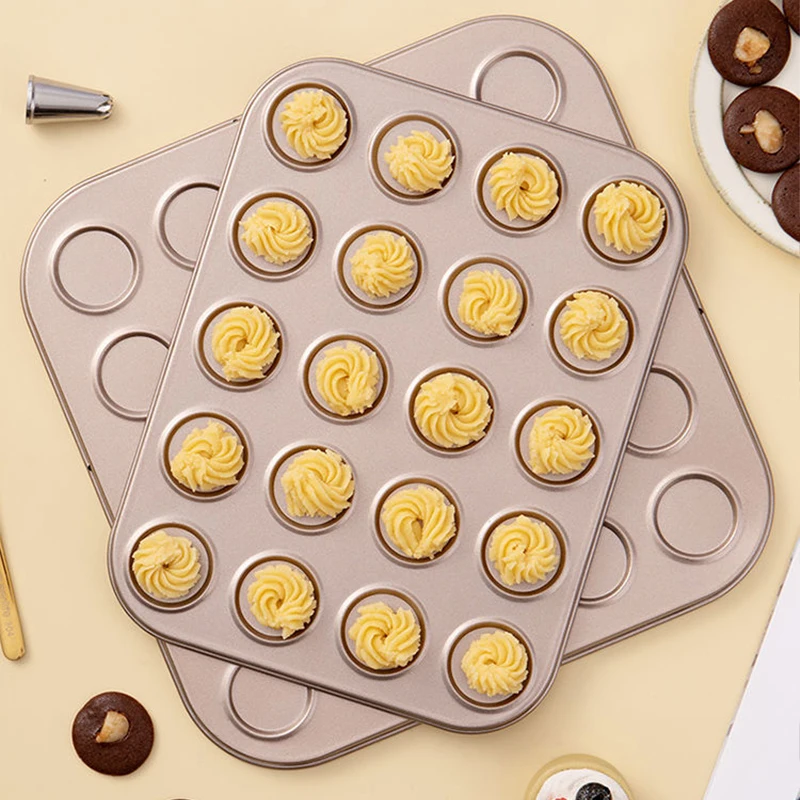 

Macaron Cookie Mould Kitchen Baking Tool Gold Non-stick Coating Steel Easy Release Mold