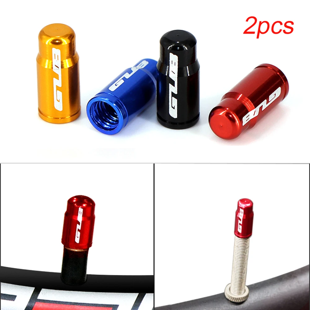 

2pcs Aluminum Bicycle Tire Valve Caps With Nut Set MTB Road Bike Tube Valve Cover AV/FV Schrader valve Cap Presta valve Cover