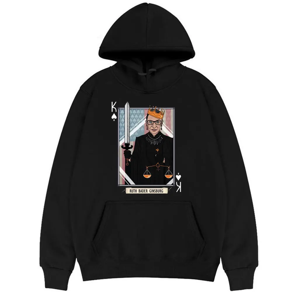 

Justice Ruth Bader Ginsburg Woman Card Hoodie Unisex Loose Hoodies Funny Men Women Casual Aesthetic Sweatshirt Female Streetwear