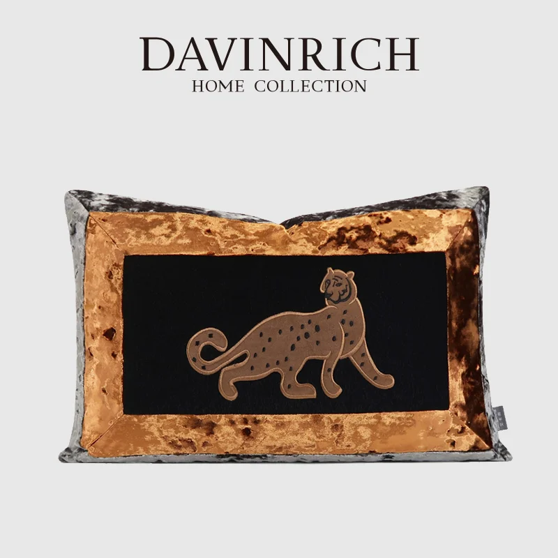 

DAVINRICH, итальянский Экстравагантный стиль, искусственная кожа, вышитая современная роскошная Подушка от кутюр, 40x60 см