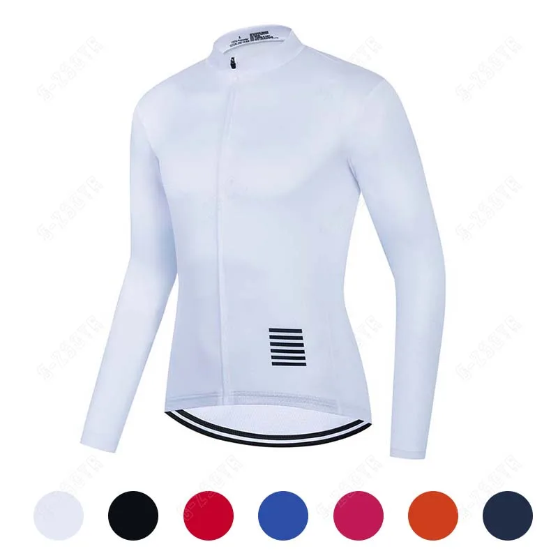 2022 New Cycling Clothing Men Cycling Jersey White Long Sleeves MTB Bicycle Bib Pants 19D Gel Pad Bike Clothes Mallot Ciclismo