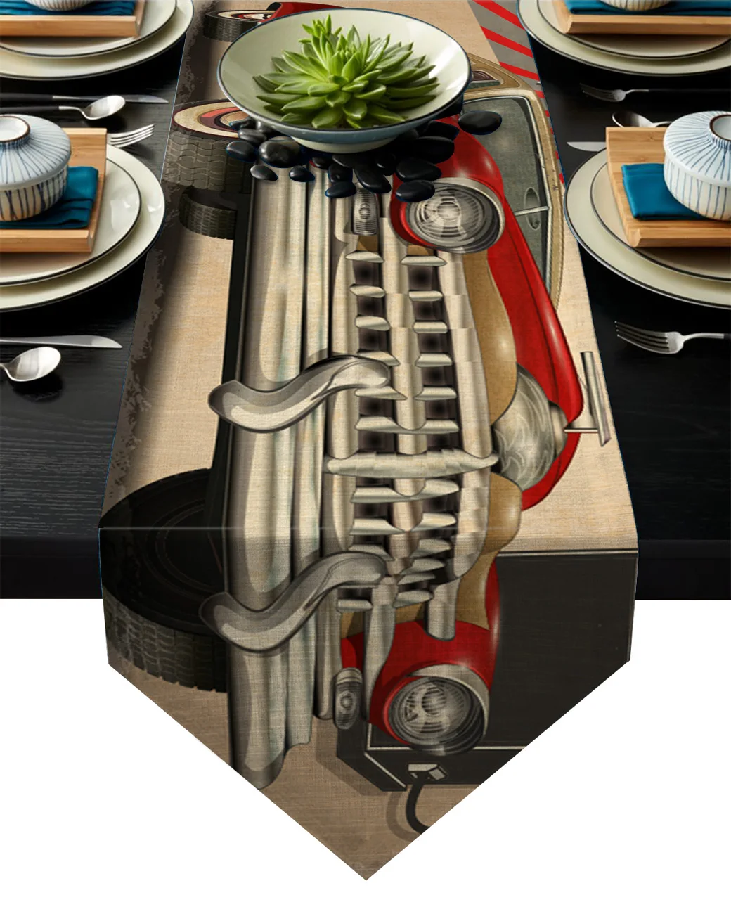 Постер в виде автомобиля стиле ретро 66 скатертей для стола скатерти украшение