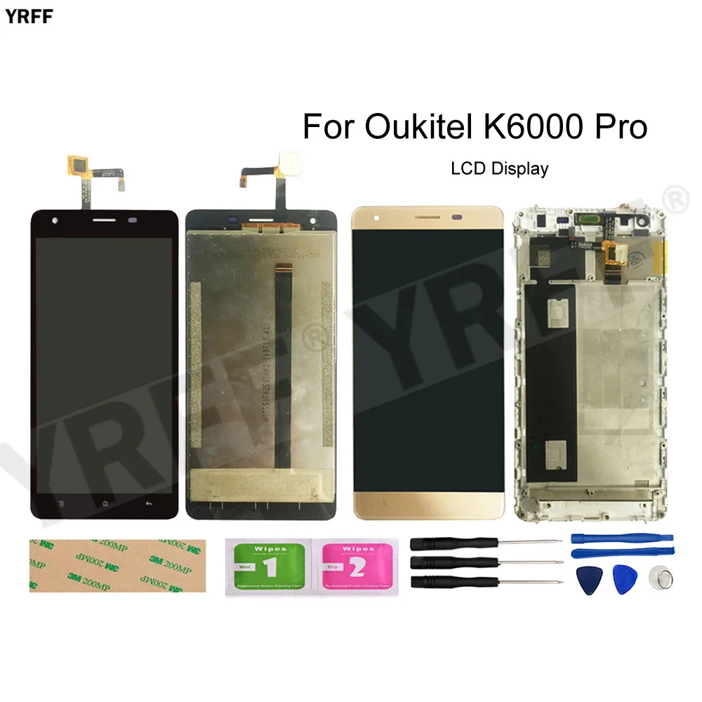 

LCD Display Touch Screen For Oukitel K6000 Pro LCD Display Touch Screen Digitizer Assembly Phone Parts Tools Protector Film