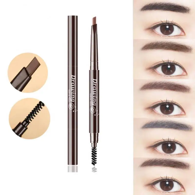 

5 Color Eyebrow Pencil Double Headed Rotary Automatic Pencil Long Lasting Waterproof Eye Brow Pen With Brush Makeup Cosmetics