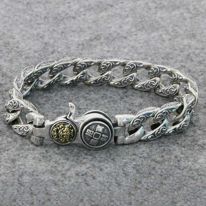 Грубый китайский шикарный браслет Advanced Sense Bully Brave золотой из стерлингового