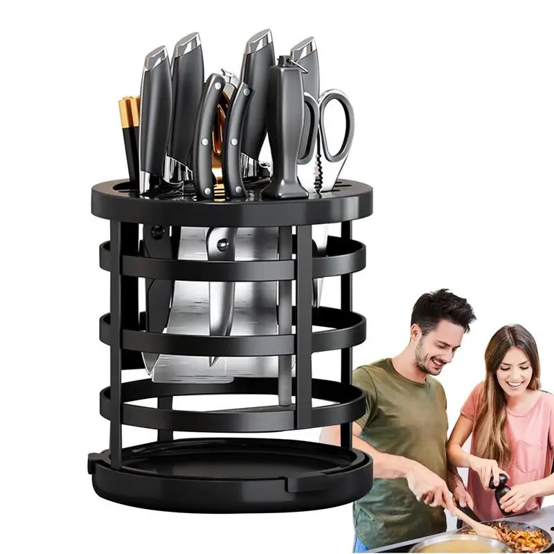 

Rotatable Cutter Block Cutter Spoon Stand For Kitchen Portable And Waterproof Rotating Utensil Holder Home Cutter Holder For