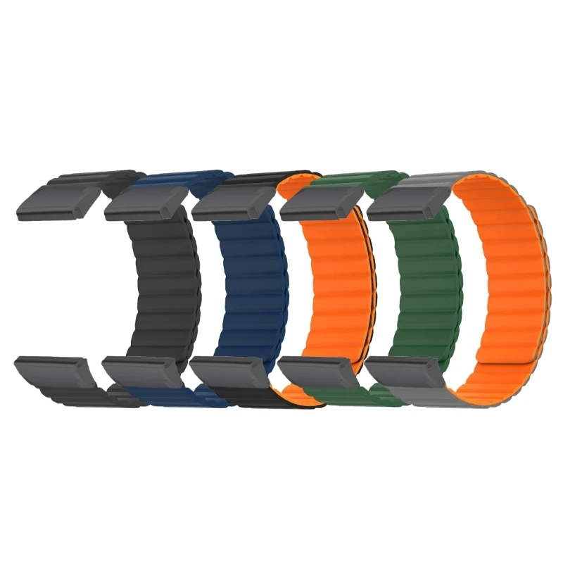 

DXAB Silica-Watchband Strap Suitable for Coros Vertix 2 Smartwatch Wrist Soft Loop Magnetic Bracelet Replace Waterproof Belt