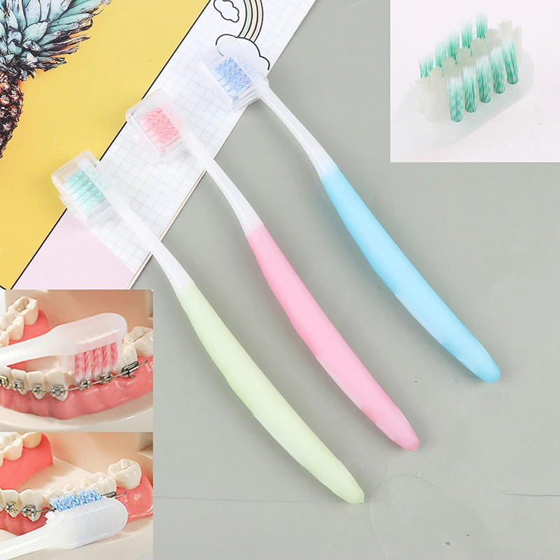 

Clean Orthodontic Braces Non Toxic Adult Orthodontic Toothbrushes Dental Tooth Brush Set U A Trim Soft Toothbrush 1Pcs