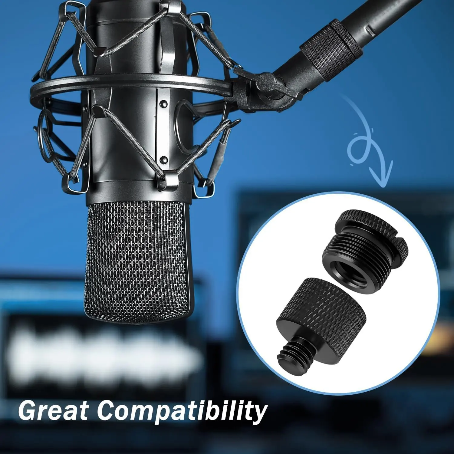 Адаптер-подставка для микрофона 5/8 гнездо до 3/8 штекер