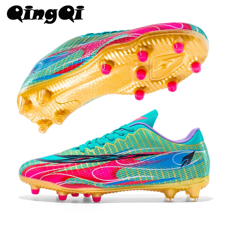 

QQ-1311 Mens Soccer Shoes Non-Slip tenis masculino Turf Soccer Cleats TF/FG Training Football Boots for Kids Mens Chuteira Campo