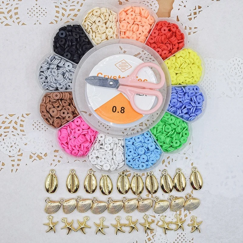 

6.0mm Acrylic Beads Jewelry Making Kits Letter Alphabet Polymer Clay Spacer Beads for Kids Girl Bracelet Necklace Diy Kits Set