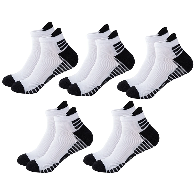 

5-Pack Mens Ankle Socks Low Cut Comfort Cushion Casual Socks For Running Cycling Soccer Socks