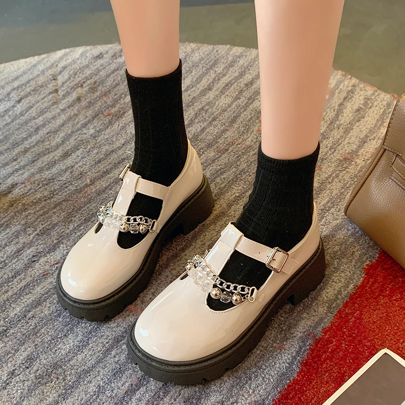 Lolita Shoes Women Japanese E Girl Chunky Platform Cosplay Costume Student Mary Jane Black Shoe  mary jane shoes zapatos mujer