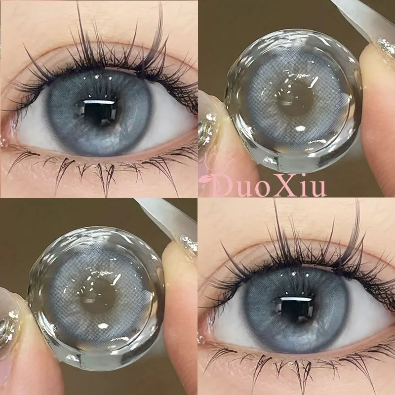 DUOXIU годовые красивые контактные линзы двойного цвета с диоптриями фиолетовые