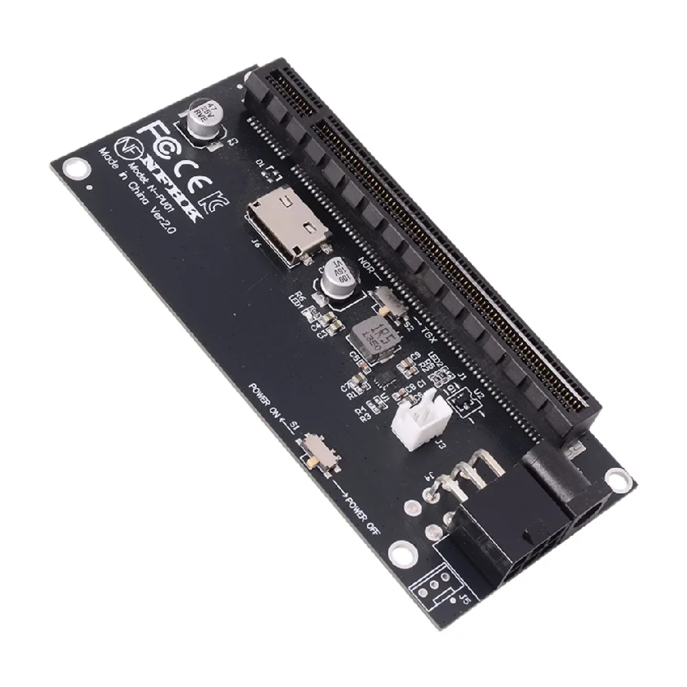 Фото Адаптерная карта OCuLink SFF-8612 на PCIe X4 X16 для графического процессора, питание DC 12V, Gen 4.0 3.0, SSF-8611 4i, 90 градусов, для материнской платы и видеокарты. №4