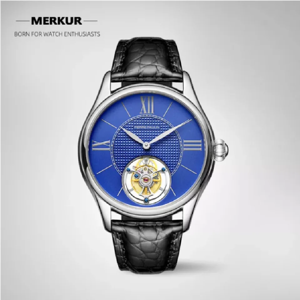 

Modern Style Flying Tourbillon PIERRE PAULIN Genuine Mechanical Dress Luxury Mens Watch Seagull Complicated Luxury Montre Homme