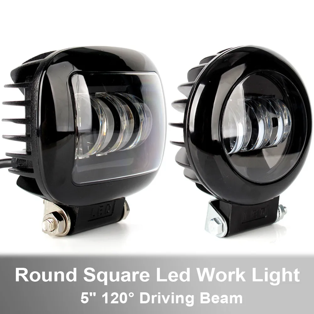 

6D объектив 5 дюймов 30 Вт круглый квадратный прожектор, светодиодный рабочий светильник для мотоцикла, внедорожника, автомобиля 4x4 грузовика,...