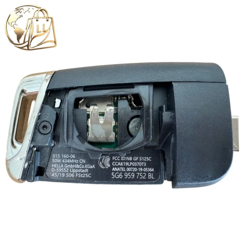 Фото Оригинальный OEM-ключ 5G6 959 752 BL для VW TAYRON T-ROC Tiguan с функцией Keyless Go, чип MQB 49 5C, частота 434 МГц, смарт-ключ для автомобиля, FCC ID 5G6959752BL №1