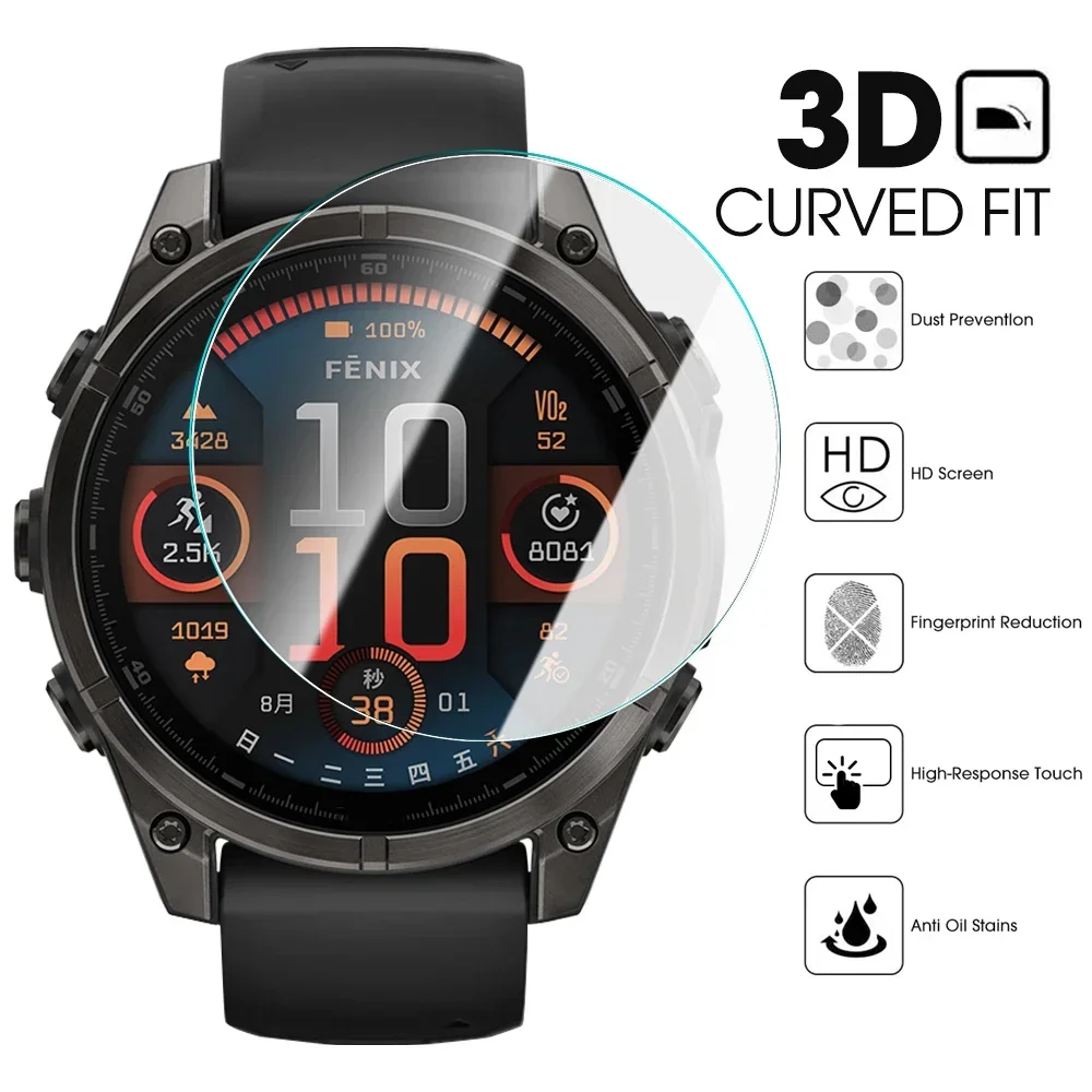 Фото Защитная пленка из закаленного стекла HD для Garmin Fenix 8, Tactix 8, Quatix 8, Venu 4 (45/41 мм), Forerunner 970, 570 – антицарапийная пленка для экрана №2