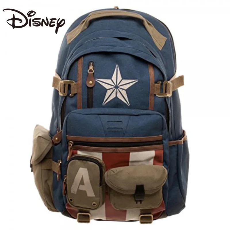 Disney Marvel Avengers 4 Backpack American Marvel Captain Backpack Boys Student Bag