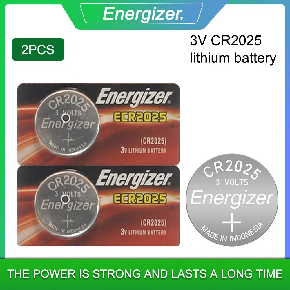 

2PCS Original Energizer CR2025 DL2025 Button Cell Battery 3V Lithium Batteries for Watch Computer Calculator Control DL/CR 2025