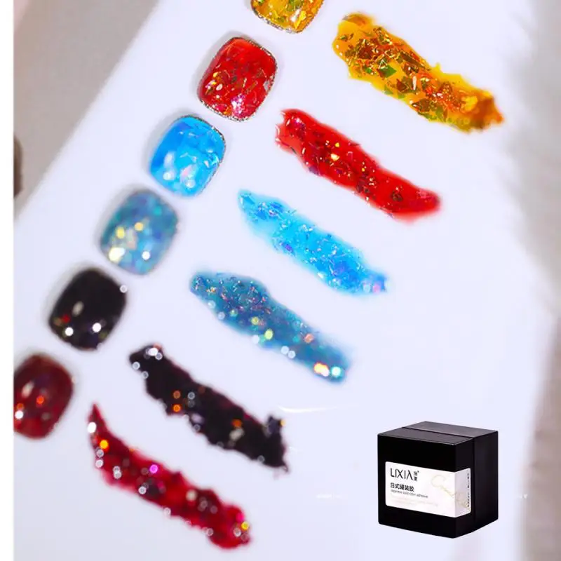 

Amber Gum Gel Nail Polish Phototherapy Adhesive Nail Polish Glue Glass Shining Adhesive Nail Art