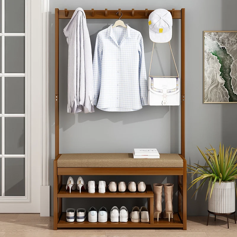 Деревянная вешалка для одежды в прихожую стойка портативный стенд прихожей