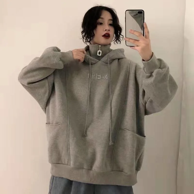 

Women's Couple die Sweatsirt Fleece Cotton Sportswear Sweatsirt Winter Japanese Casual Loose Pullover dies Women