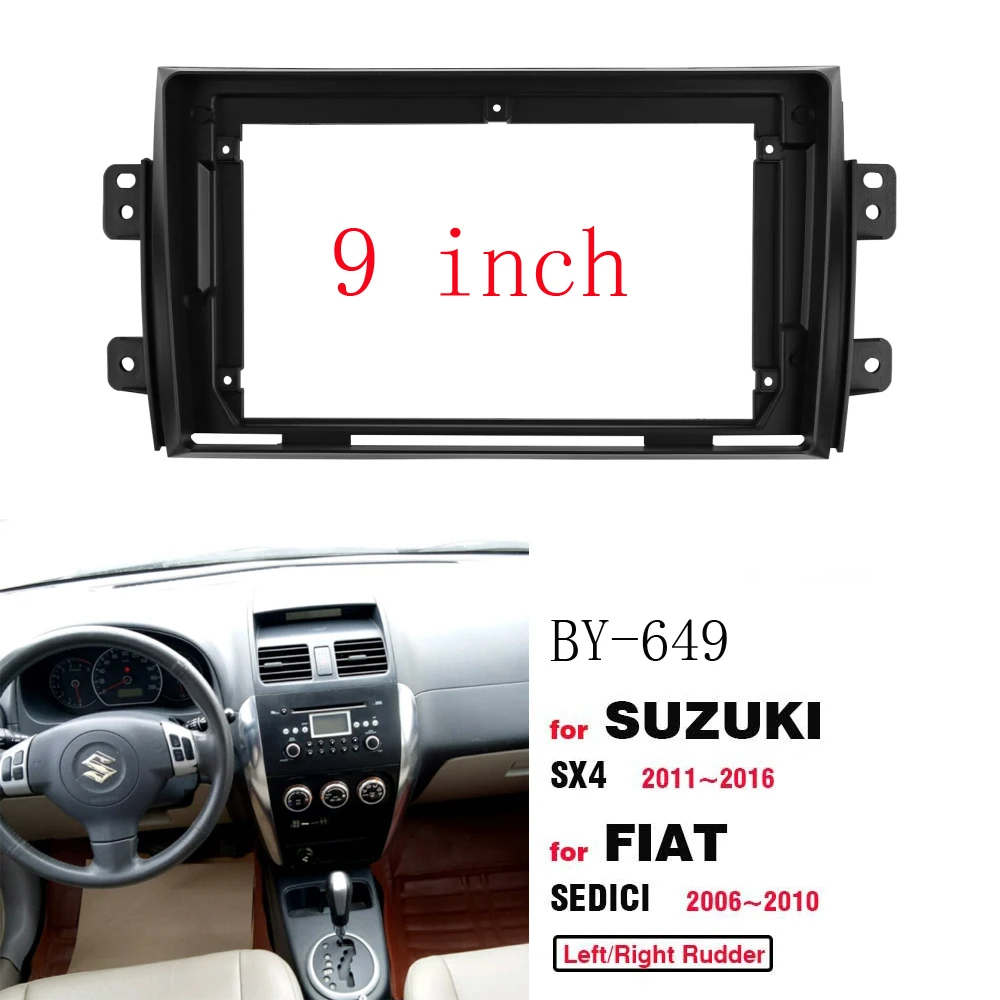 

2 din автомобильный dvd только рамка аудио монтажный адаптер комплект панели для приборной панели face 9 дюймов для suzuki sx4 2006-2014 fiat sedici