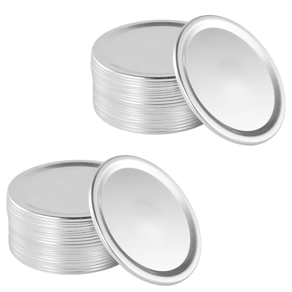 

Jar Lids Canning Mason Lid Cover Mouth Wide Jars Secure Tinplate Metal Air Tight Caps Sealing Can Storage Food Regular Cap Flats