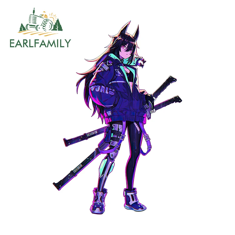 

EARLFAMILY 13 см × 9,4 см крутые наклейки для автомобиля «Самурайская девушка» Persoanl аниме Tuya дизайн наклейки солнцезащитный крем автомобильные товары устойчивые к царапинам