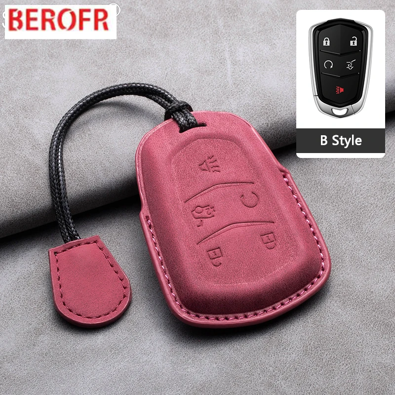 skórzany zamszowy pokrowiec na kluczyk samochodowy do Cadillac ATS XTS XT5 XT4 CT6 XT6 CTS DTS ESV STS ELR Akcesoria ochrony breloków kluczy