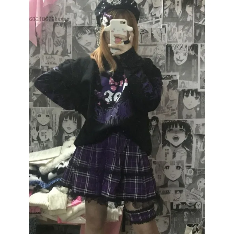 

Новинка, юбка в стиле ретро Sanrio My Melody Kuromi Y2K, кружевная отделка, Модный женский топ, осенний подарок для девушек