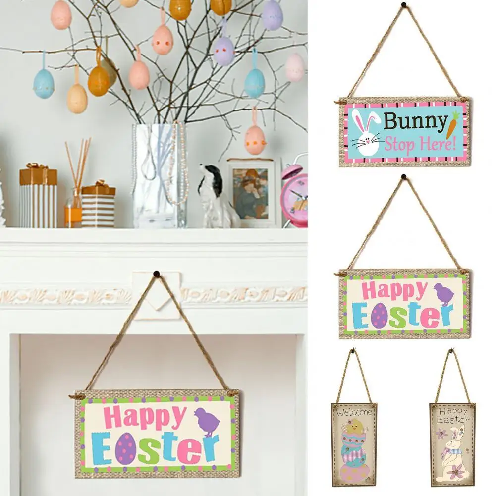 

Decorative Easter Pendant with Lanyard Nice-looking Cartoon Rabbit Bunny Hanging Plaque Home Decor