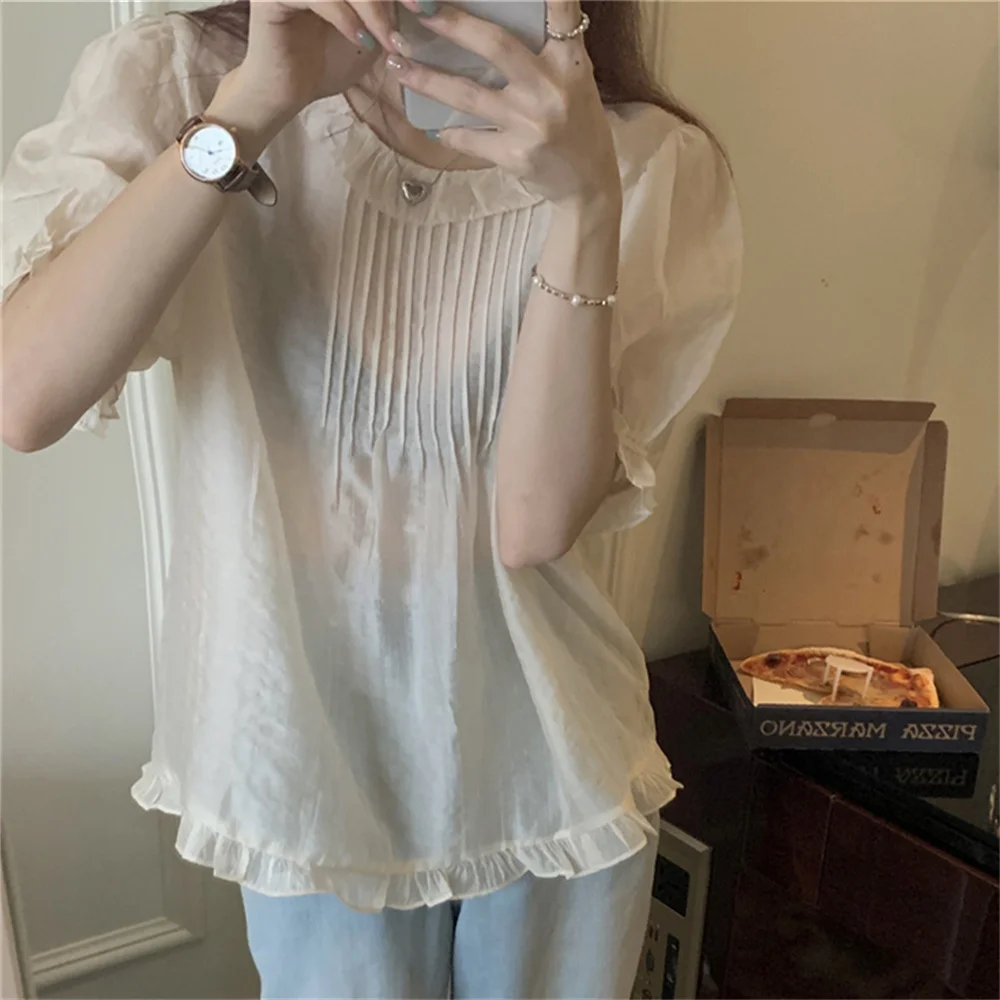 

Женская блузка с бантом и квадратным вырезом, лето 2022