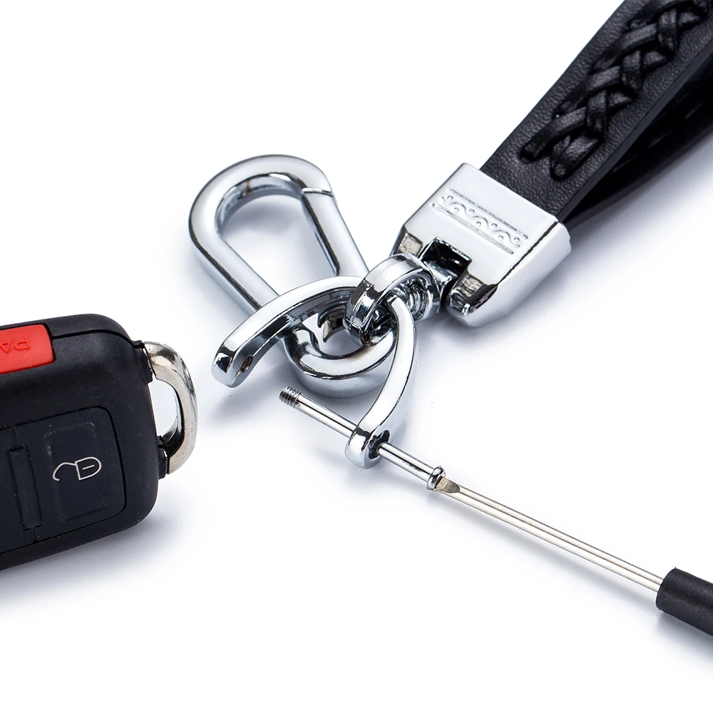 Car key chain pendant men braided rope manual key chain metal delicate upscale female key chain