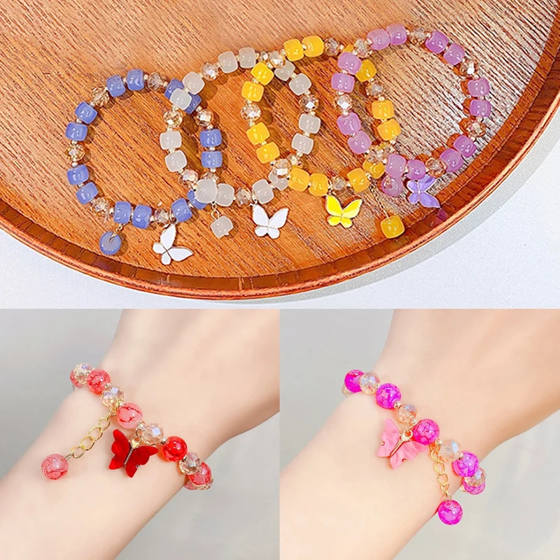 

Makersland Cute Popcorn beads Bracelet Friendship Glass Bracelets For Girls Star Moon Cloud Flower Jewelry Accessories Wholesale