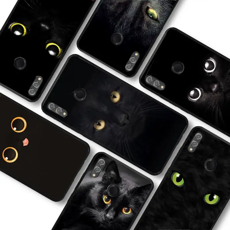 

MaiYaCa Black Cat Staring Eye Phone Case for Samsung A51 A30s A52 A71 A12 for Huawei Honor 10i for OPPO vivo Y11 cover
