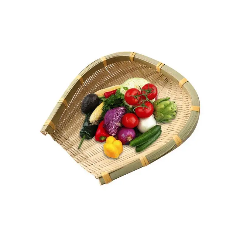 

Farm Basket Bamboo Woven Storage Basket Fruit And Vegetable Storage Organizer Kitchen Grain Filter Grain Organizer Decoration