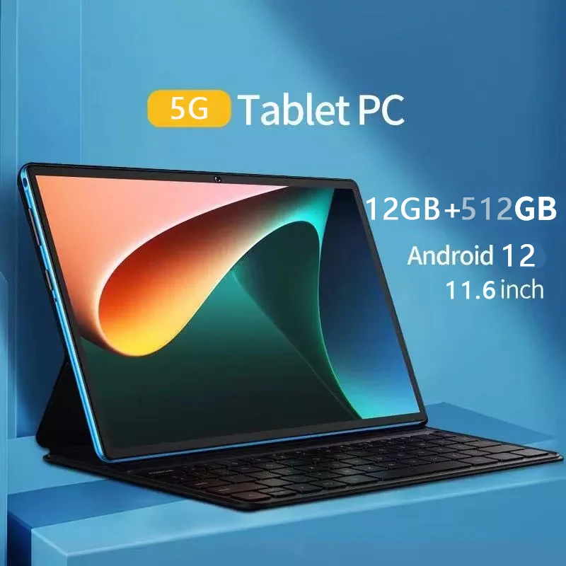 

2023 Global Version11.6 Inch Tablet Tab Android 12.0 9000mAh 12+512GB Rom Gaming GPS Wifi 5G Tablet Dual Speaker Dual SIM Tablet