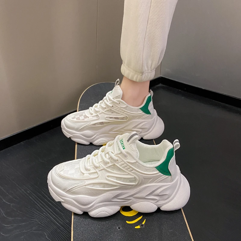 

Женские кроссовки на платформе, на шнуровке, Вулканизированная подошва, повседневная обувь, 2023